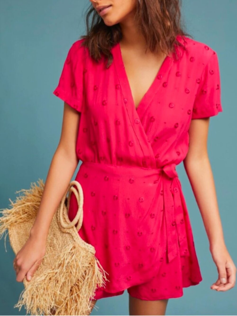 Anthropologie Ett Twa Magenta "Greenbriar" Summer Skort Romper